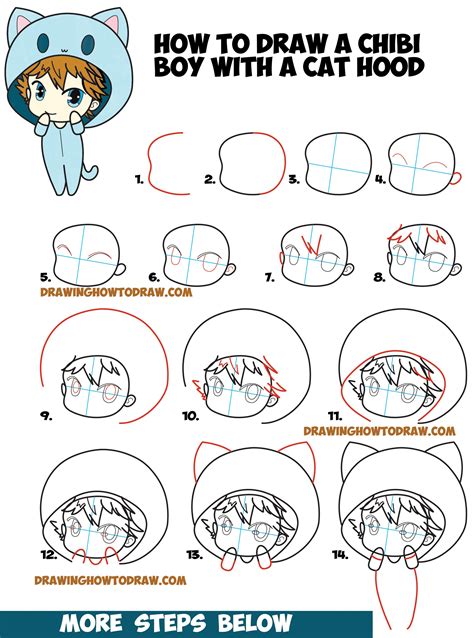 How to Draw a Chibi Boy with a Cat Hood