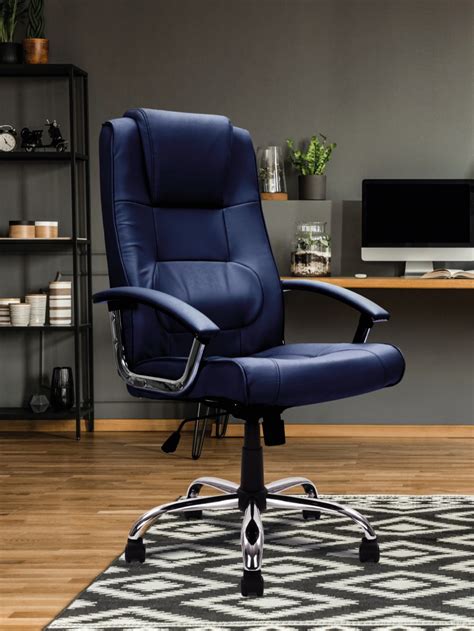 Office Chair Blue Leather Westminster Exec Chair DPA2008ATG/LBL | 121 Office Furniture