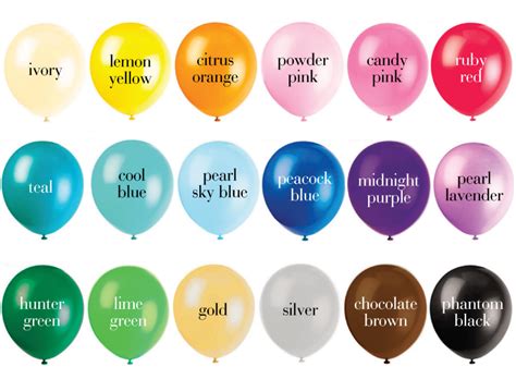 BALLOON COLOR CHART | We Rise Balloons