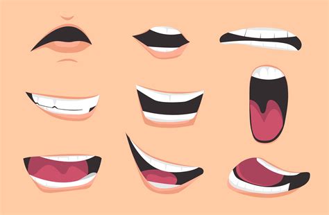 Cartoon mouth expressions set. Vector illustration. 342315 Vector Art at Vecteezy