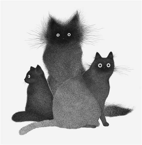 Frazzled Cats Formed From Hundreds of Hatched Lines by Luis Coelho ...