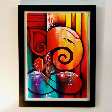 Abstract Ganesha Painting | Canvas art painting, Diy canvas art painting, Ganesha painting