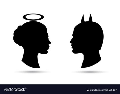 Angel female symbol and devil male Royalty Free Vector Image