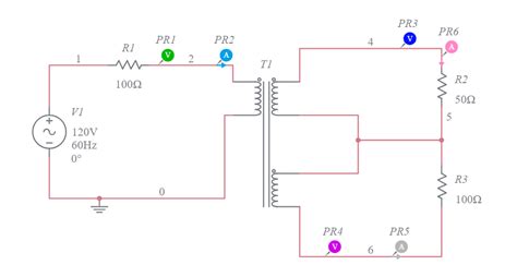 Center Tap Transformer circuit - Multisim Live