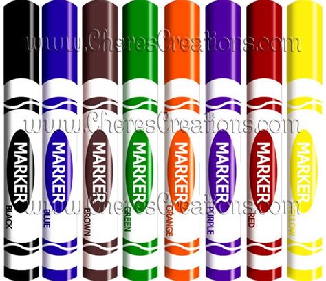 Markers Digital Clip Art - Etsy