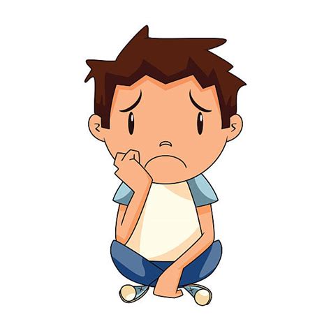 Royalty Free Cartoon Of A Sad Lonely Boy Kid Clip Art, Vector Images & Illustrations - iStock