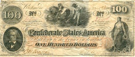 August 28, 1862 Richmond Virginia Confederate States of America $100 Bill