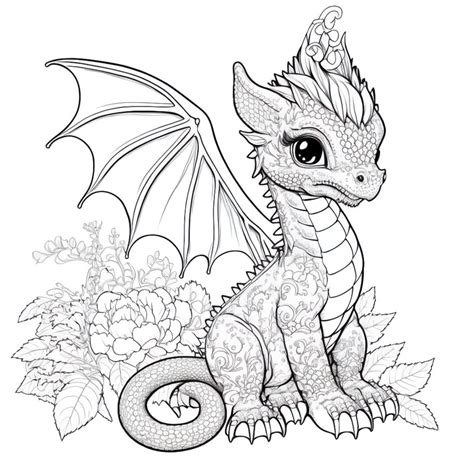 Cute Realistic Dragon Coloring Pages Coloring Pages