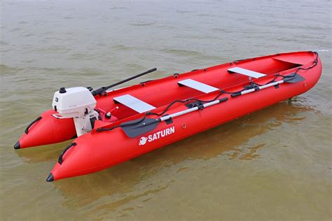 Saturn 15 ft KaBoat SK470 Inflatable Boat and Inflatable Kayak Crossover - Red. Dinghy Tender ...