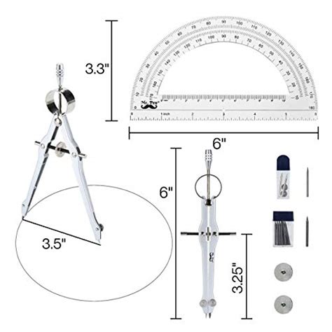 Mr. Pen- Protractor and Compass Set, Compass Protractor Set, Protractor, Compass for Geometry ...