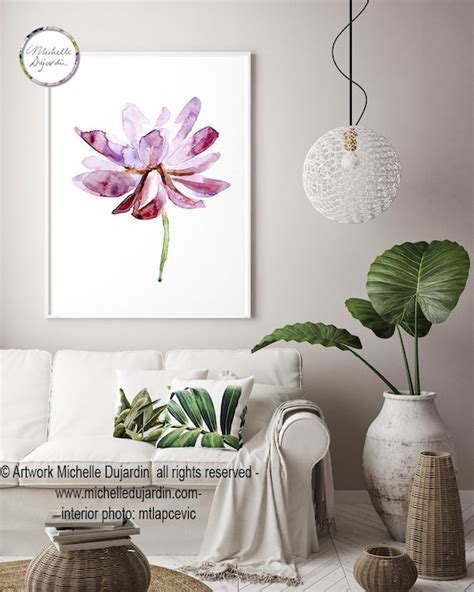 Lotus Art Lotus Watercolor Painting Zen Art Giclee Print - Etsy