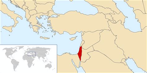 Location of the Palestine in the World Map