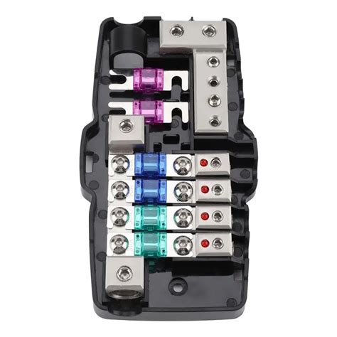 Car Audio Stereo ANL Blade Fuse Holder Distribution Blocks 04GA 4 Way Fuses Box Block 30A 60A ...