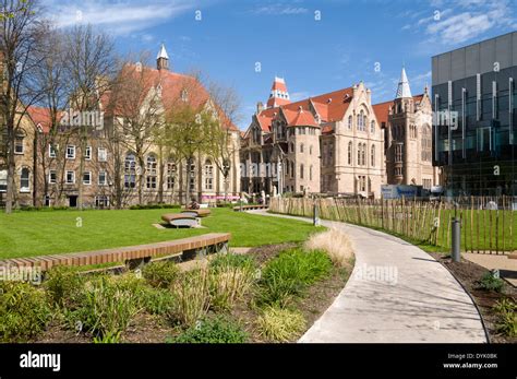 The Old Quadrangle buildings, Manchester University campus, Oxford Road, Manchester, England, UK ...