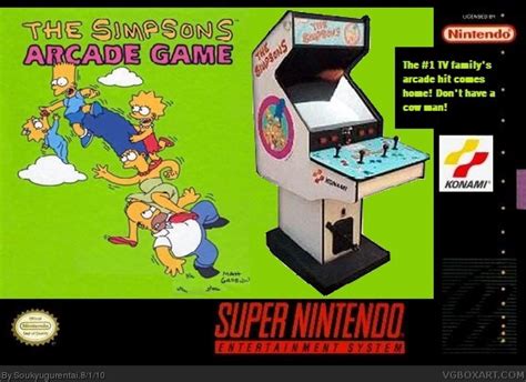 The Simpsons Arcade Game SNES Box Art Cover by Soukyugurentai