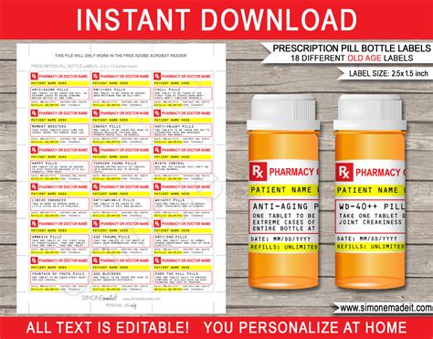 50th Birthday Pill Bottle Labels – Best Pictures and Decription Forwardset.Com