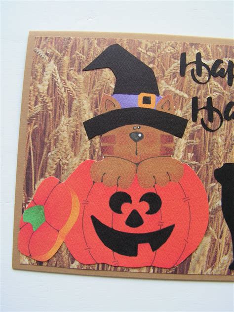 Halloween Card Halloween Cat Card Happy Halloween Card - Etsy