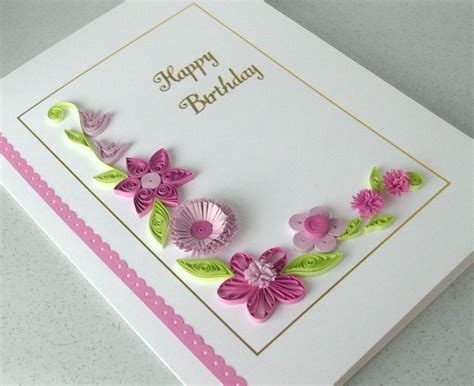 Paper quilling birthday card handmade by PaperDaisyCards on Etsy