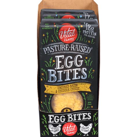 Vital Farms Egg Bites, Pasture-Raised, Uncured Bacon & Cheddar Cheese | Shop | Food Country USA