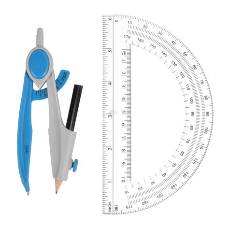 Pen- Protractor And Compass Set, Compass Protractor Set, Protractor, Compass For Geometry, Math ...