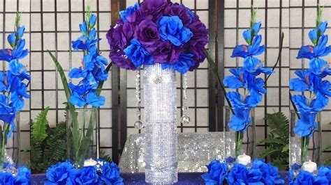 DIY Purple and Royal Blue Wedding Centerpieces/ Wedding Ideas - YouTube