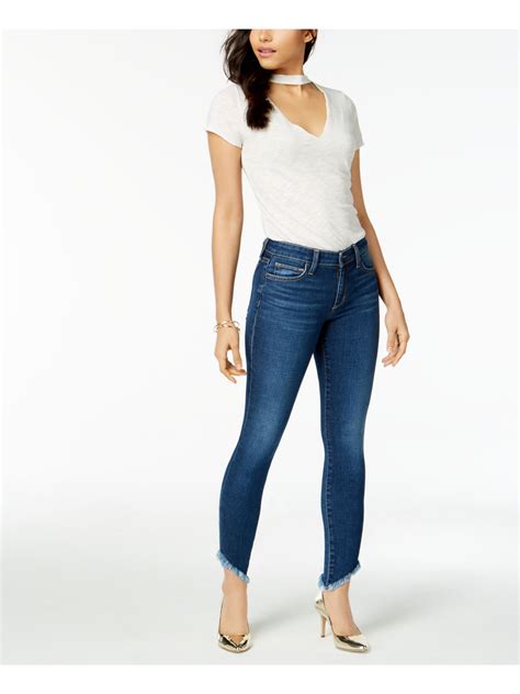 JOE'S Jeans - JOE'S Womens Blue Asymmetrical Raw Hem Skinny Jeans Size: 24 Waist - Walmart.com ...