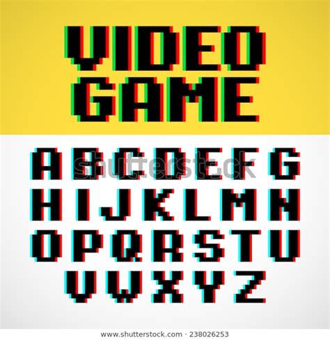 Video Game Pixel Font Distortion Vector Stock Vector (Royalty Free ...