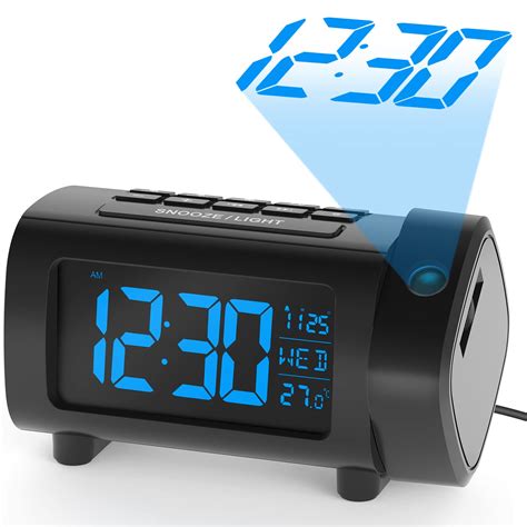 LIORQUE Projection Alarm Clock for Bedroom, Radio Alarm Clock with ...