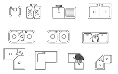 Kitchen Sink AutoCAD Blocks DWG File - Cadbull