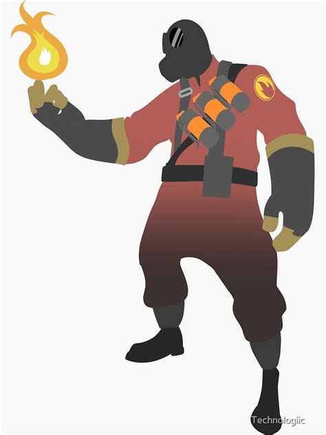 "TF2 - RED Pyro " Sticker by Technologiic | Redbubble