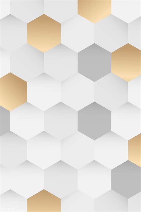 White and gold hexagon pattern background vector | premium image by rawpixel.com / Toon | Vector ...