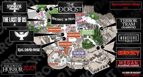 New Halloween Horror Nights 2023 Speculation Map for Universal Studios Hollywood Features ...