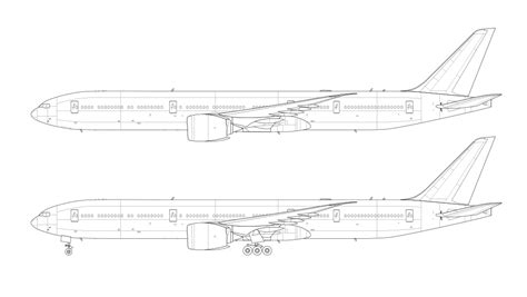 Line Drawing Boeing 777 Drawing | Images and Photos finder