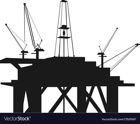 Isolated oil rig silhouette Royalty Free Vector Image