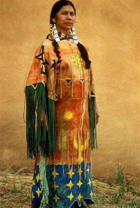 A Kiowa woman wears a Ghost Dance Dress. Honor tradition. Native American Clothing, Native ...