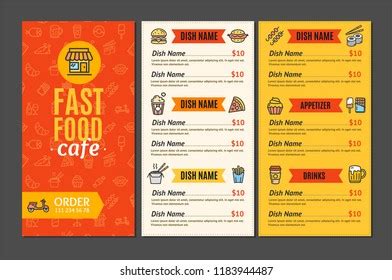 Fastfood Street Food Menu Cafe Design Stock Illustration 1183944487 | Shutterstock