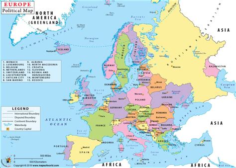 Europe Countries Political Map With National Borders And | SexiezPix ...