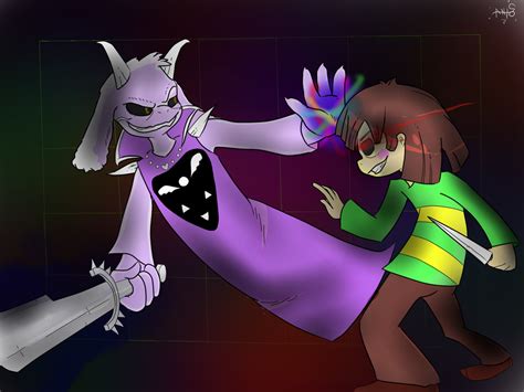 Asriel Dreemur VS Chara by santunch on DeviantArt