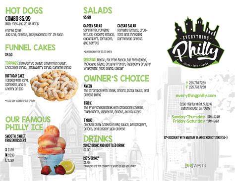 Everything Philly Menu, Menu for Everything Philly, LSU Area, Baton Rouge - Urbanspoon/Zomato