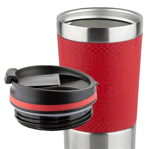 Stainless Steel Insulated Coffee Mug, One Handed Open to Drink, Double Walled and Leakproof for ...