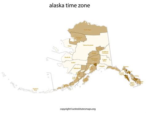 Alaska Time Zone Map | Map of Time Zones in Alaska