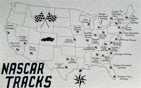 NASCAR tracks map | Etsy