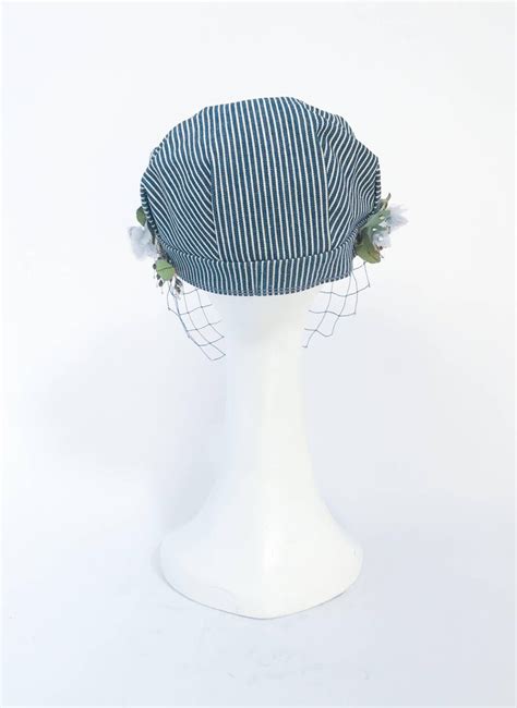 1950s Working Railroad Hat with Silk Flowers and Net For Sale at 1stDibs | railroad hats for sale