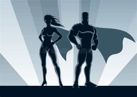 Superhero Couple stock vector. Illustration of background - 23296099