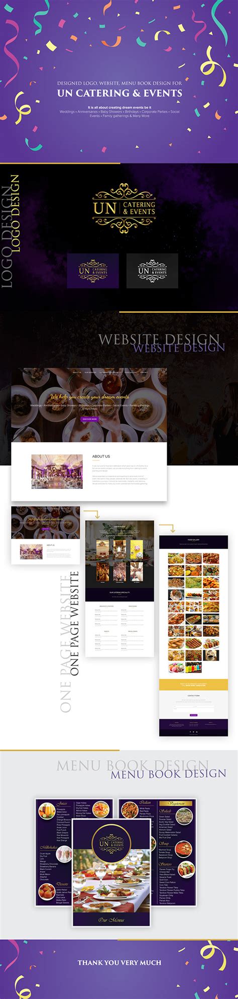 Logo, website and Menu page design on Behance