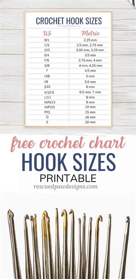 Crochet hook size chart - trackinginriko