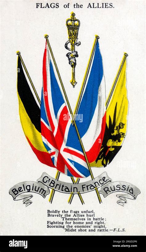 WW1 - Flags of the Allies (Belgium, Great Britain, France and Russia ...