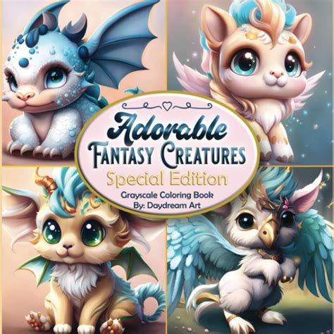 Amazon.com: Adorable Fantasy Creatures Special Edition Grayscale Coloring Book: 50 Lovable ...