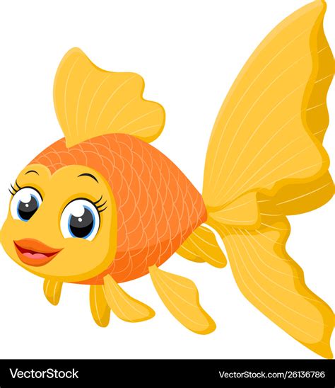 Cute goldfish cartoon Royalty Free Vector Image