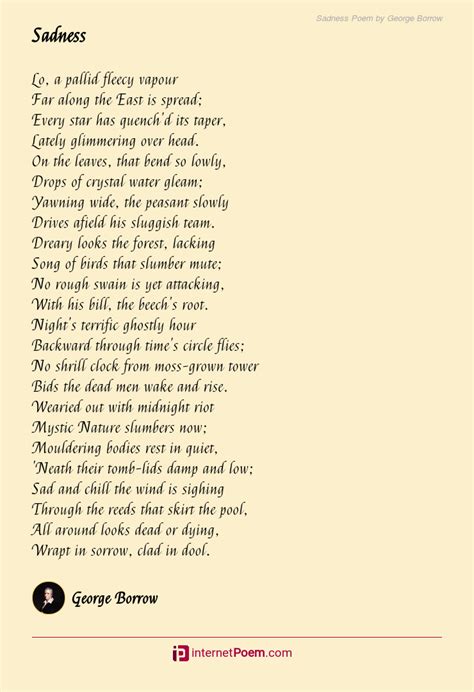 Sadness Poem by George Borrow